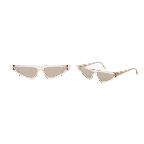 New Andy Wolf Alexandria Cat Eye mirrored sunglasses lite beige/gold w/box main image 4